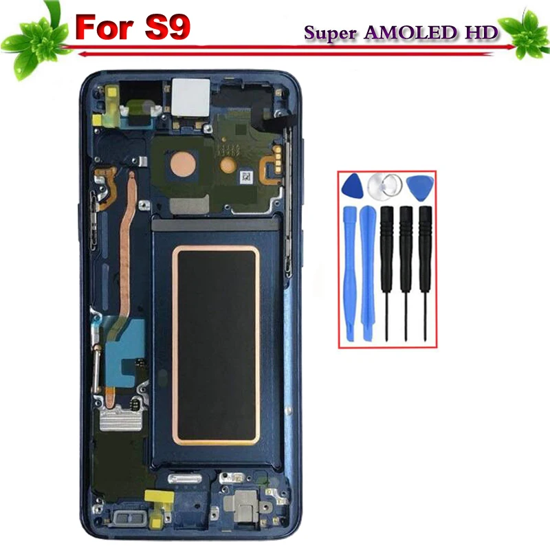 Super Amoled для SAMSUNG Galaxy S9 G960 G960f ЖК дисплей Дисплей с рамкой Сенсорный экран планшета