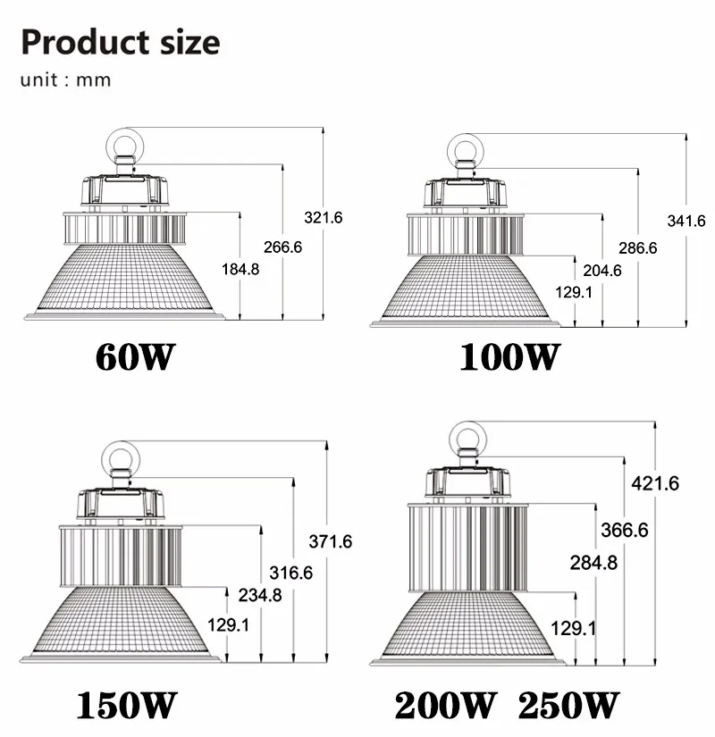 100/150w200w светодиодный фонарь для высоких промышленных помещений Creechip Mewenwell Driver 5
