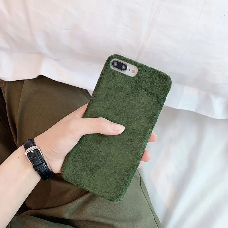 Силиконовый чехол Boucho для iphone 6 6s 7 8 Plus модные мягкие Меховые плюшевые текстурные