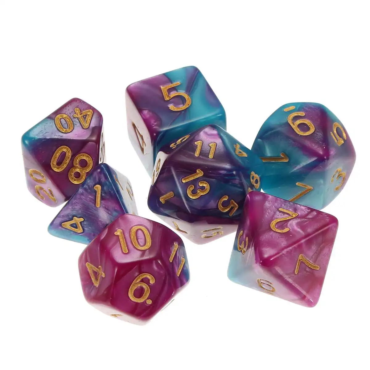 42 шт многогранные кости набор D20 D12 D10 D8 D6 D4 аксессуары для настольной игры+ 6 мешков для DND RPG MTG ролевые игры