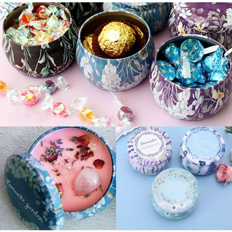 Ретро круглая жестяная коробка чай конфеты Ювелирная монета банка для хранения