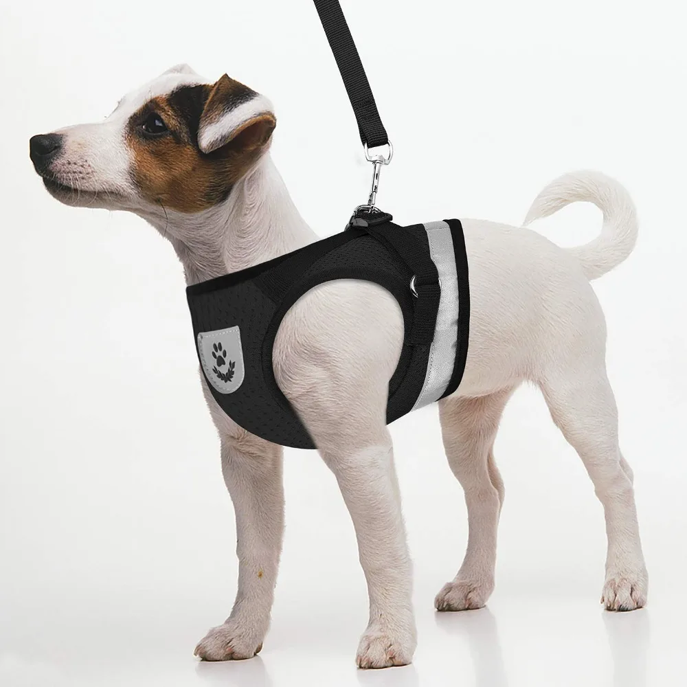 Nylon Reflective Cat Harness and Leash Set Pet Puppy Dog Vest Harness Leads Mesh For Small Medium Dogs Chihuahua Yorkies Pug