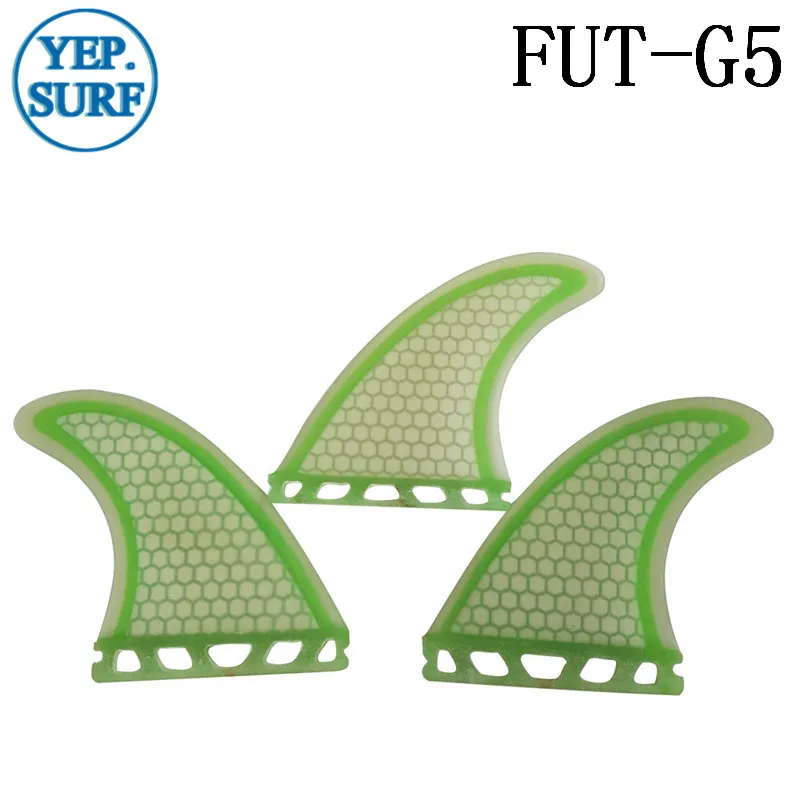 Quilhas Future Fin G5 светильник Зеленый Honeycomb стекловолокно плавники серфинга M Размер 3