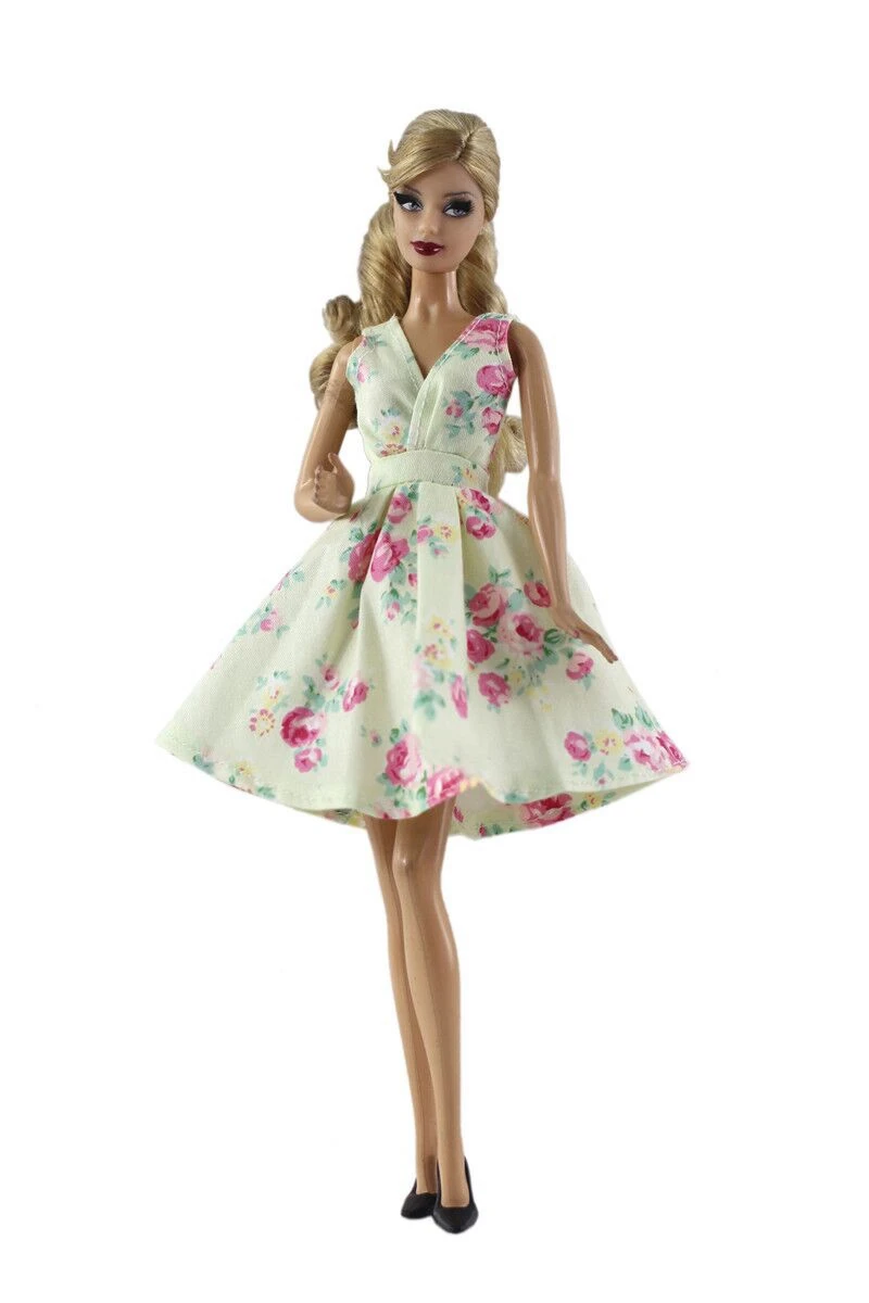 new flower dress Платья для кукол классическое вечернее платье чисто одежда ручной работы для кукол Барби для 1/6 BJD кукла подарок кукла аксессуары - Цвет: new flower dress
