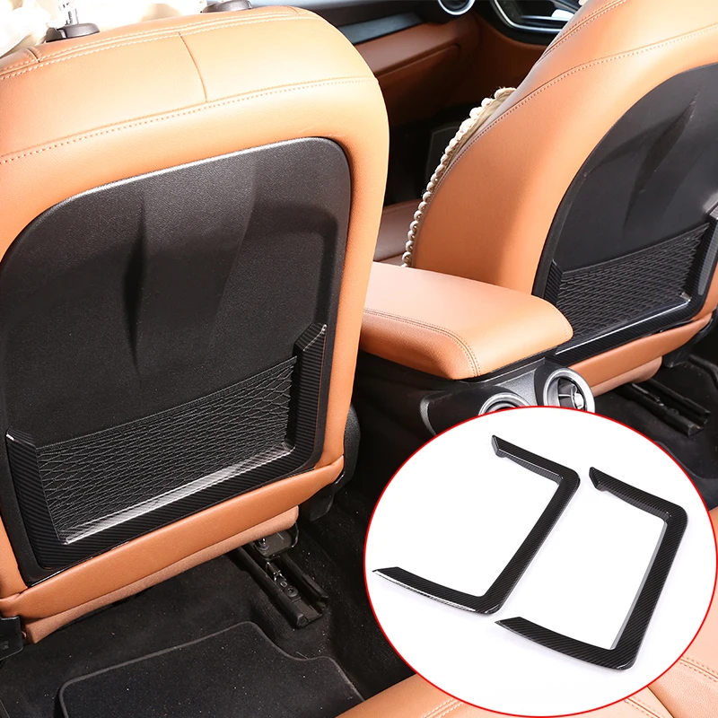 

Carbon Fiber Style For Alfa Romeo Giulia 2017 ABS Plastic Seat Back Frame Cover Trim Auto Parts Car Accessories 2pcs