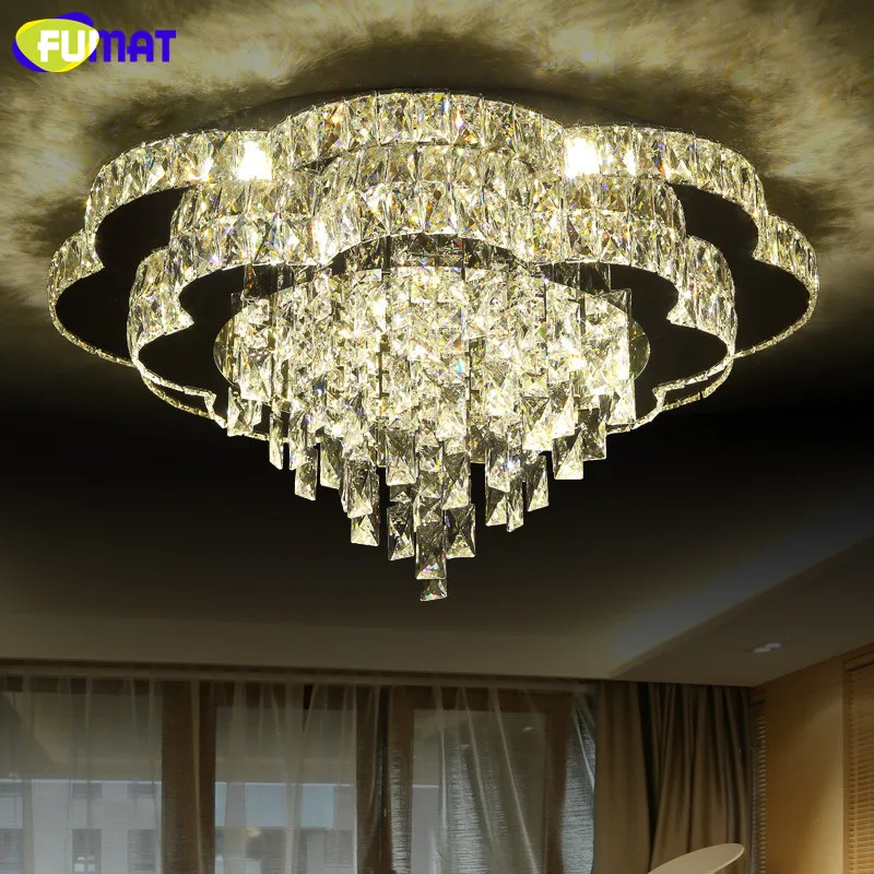 Современная светодиодная люстра FUMAT хрустальный светильник К9 в форме цветка