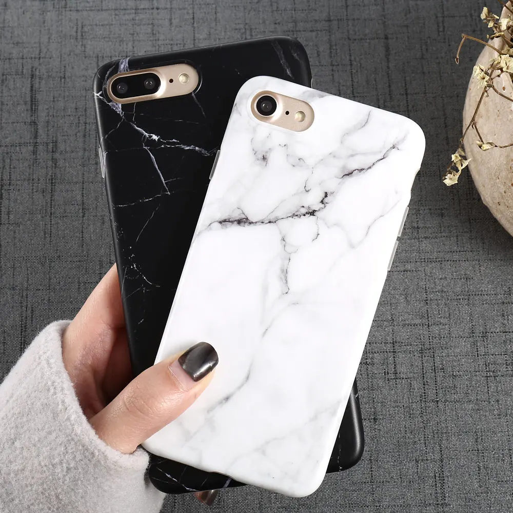 Роскошные Мрамор узор я 8 чехол для iPhone плюс Чехол черный телефон Аксессуары Coque X 7