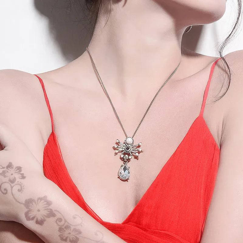 AB xl00173c/TRACYSGER/винтажное ожерелье с жемчужным кулоном женское насекомое|pearl pendant