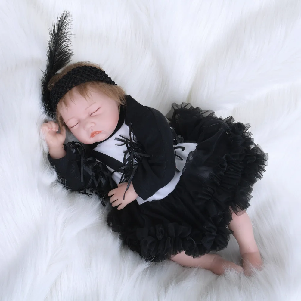 Ручной работы 22 дюйма Милые силиконовые куклы Reborn Baby 55 см хлопок тело Новый