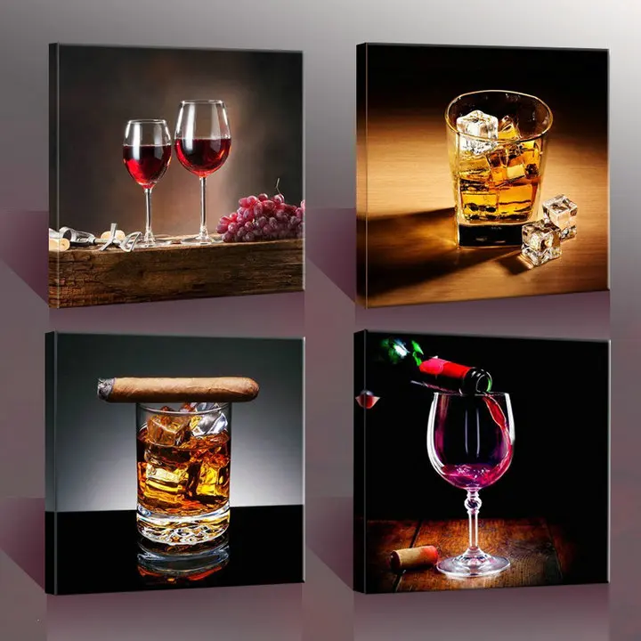 4 Panel Canvas PaintingCoffee Bean Painting On Wall Art Modular Picture Kitchen Home Decor Without Frame | Дом и сад