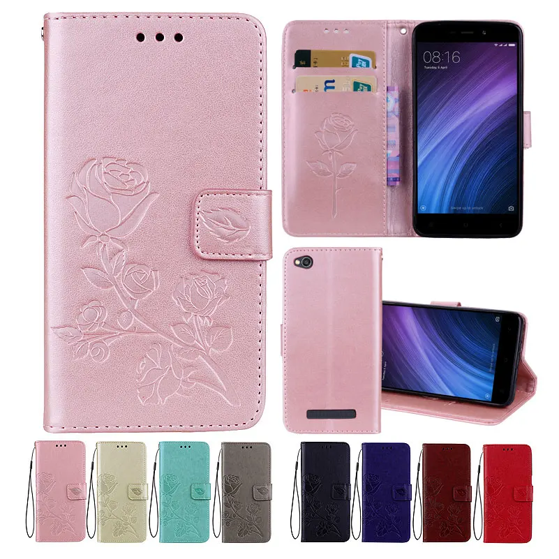 Кожаный чехол для Xiaomi Redmi 4A 3S чехлы Note 5A Pro с цветочным рисунком 5X A1|Чехлы-портмоне|