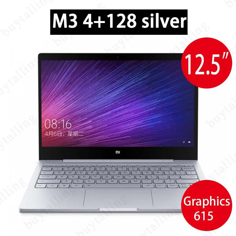 M3 4G 128G silver 12,5 дюймов Xiaomi Mi ноутбук Air Intel Core M3-8100Y cpu 4 ГБ ОЗУ 128 Гб SSD FHD дисплей ультратонкий ноутбук Windows 10 - Цвет: M3 4G 128G silver