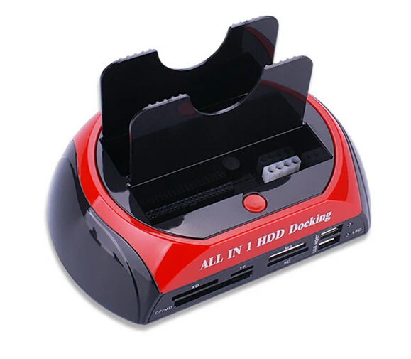 All in 1 2.5" 3.5" Dual USB 2.0 SATA IDE Dock HDD Docking Station Hub Card Reader OTG External Storage Enclosure Free Shipping |