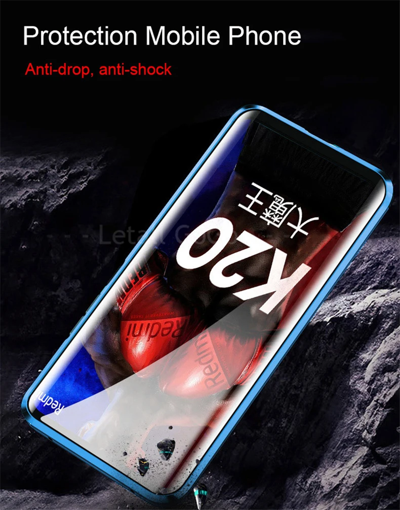 Для redmi k20 pro Чехол магнитный металлический чехол для xiaomi k20 Pro Чехол двойное стекло в рамке Полный Корпус Чехлы redmi k 20 pro Чехол