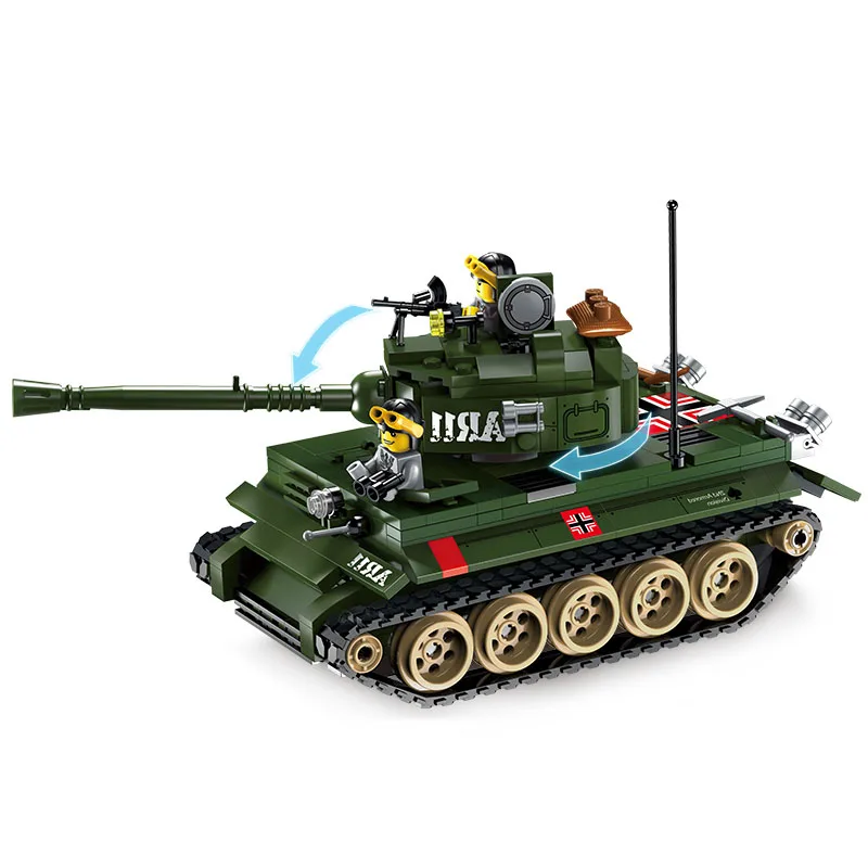 Модели строительные игрушки ENLIGHTEN 1711 Тигр Танк военный истребитель блоки