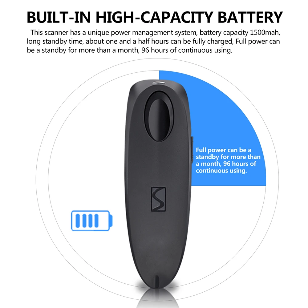 Symcode MJR40 Bluetooth 2 4 ГГц беспроводной 1D сканер штрих кодов экран мобильный платеж