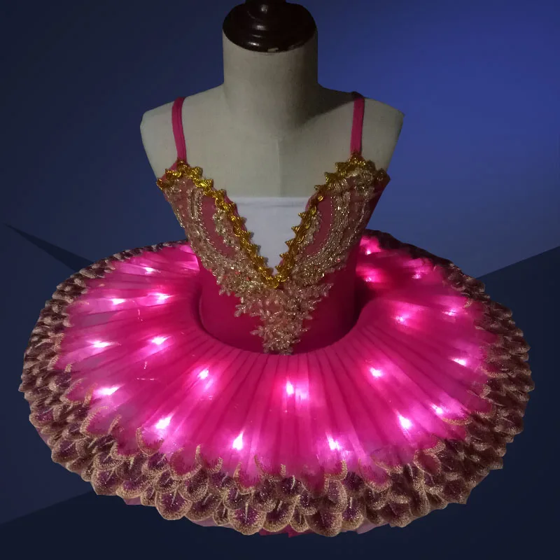 Diy светящаяся балетная юбка Одежда для танцев детей костюм маленький лебедь