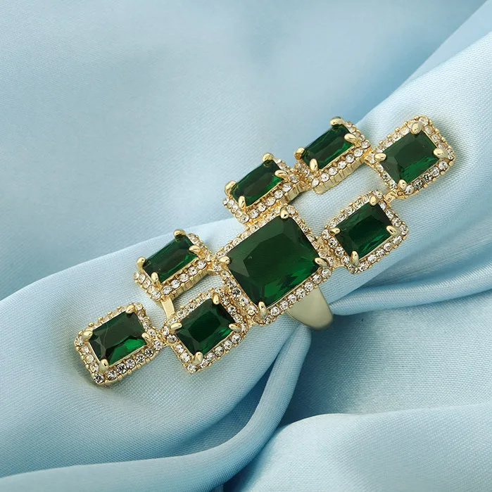 Neoglory австрийские стразы AAA зеленый циркон светильник желтое золото большое