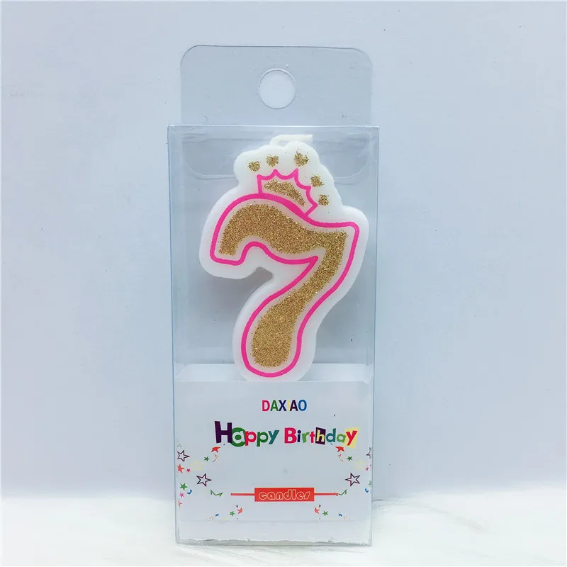 Candle-G-Pink7 Сверкающие блестящие золотые короны свечи на день рождения для детей на день рождения свечи с номером 0-9 декор торта - Цвет: Candle-G-Pink7