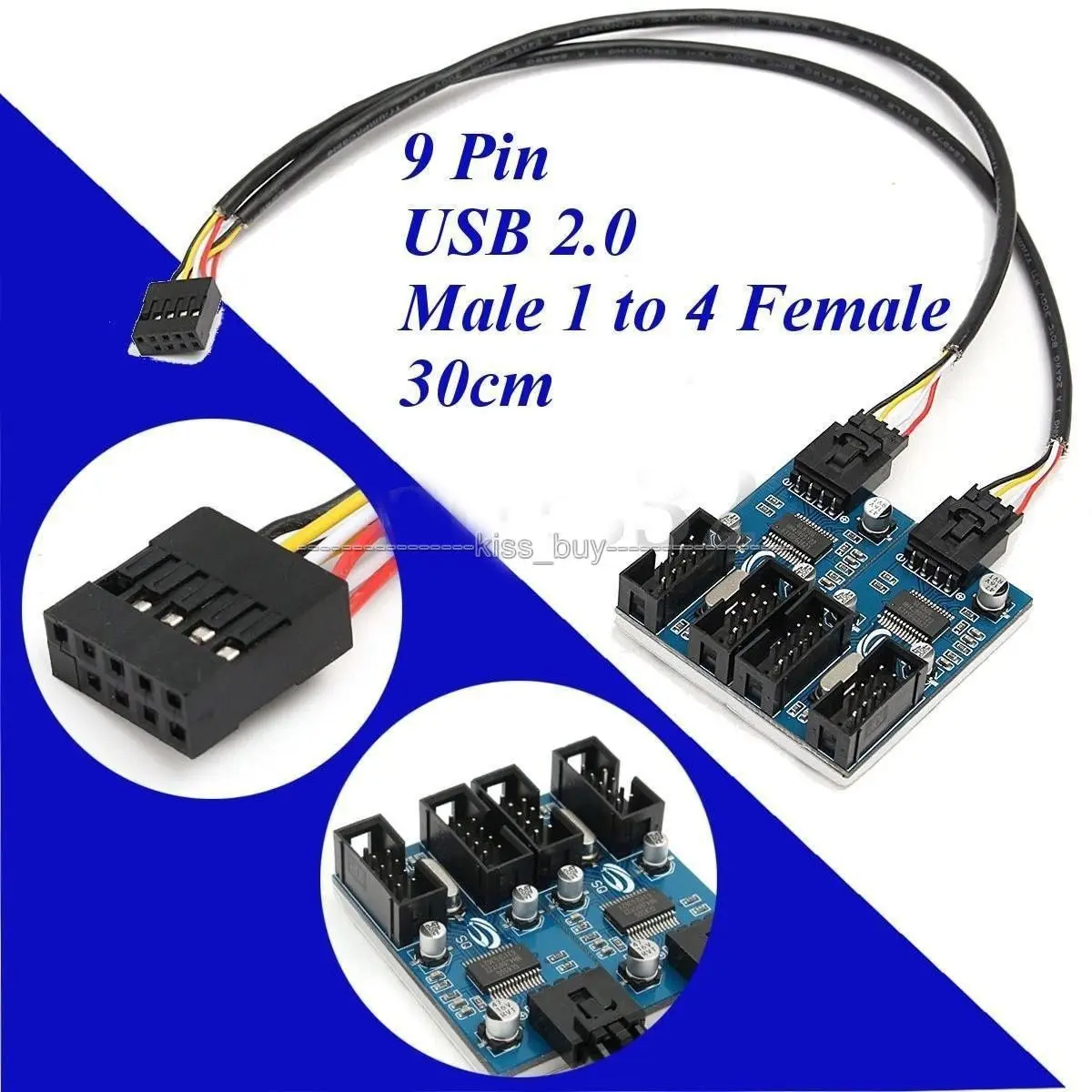 9 контактный USB разъем папа от 1 до 4 розеток удлинитель p усилитель порта фут|pin
