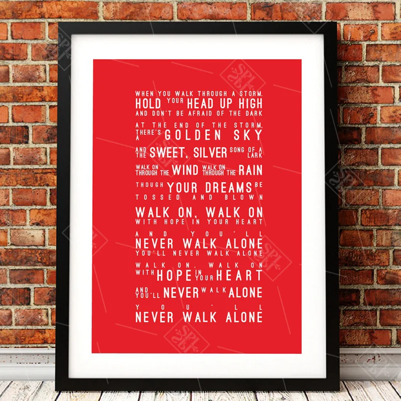 

You'll Never Walk Alone Lyrics Posters Modern Black White Canvas Art Print Painting Wall Art Picture for Living Room Decor