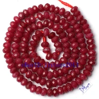 high quality 3x4mm natural faceted rondelle shape red color jades diy gems loose beads strand 15 jewelry making w1726
