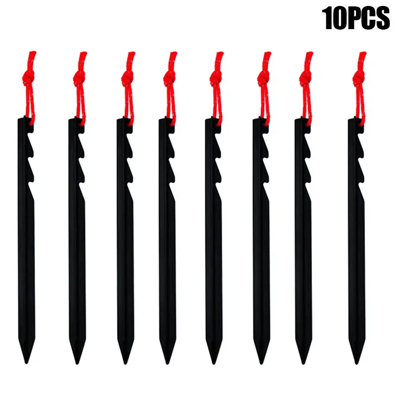 

10pcs Tent Pegs Aluminum Tent Stake with Rope Outdoor Camping Accessories BHD2