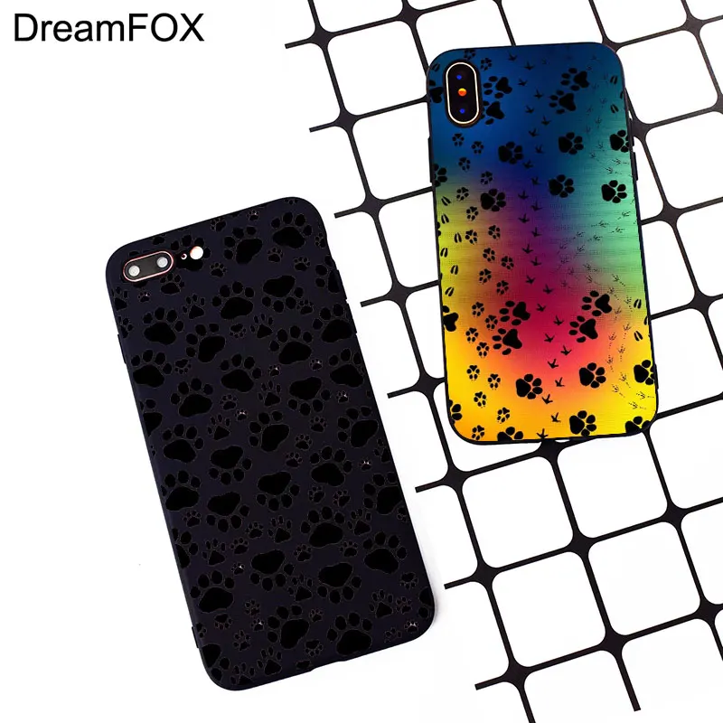 M079 вырезанная собачья лапа черный силиконовый чехол для Apple iPhone 11 Pro XR XS Max X 8 7 6 6S Plus
