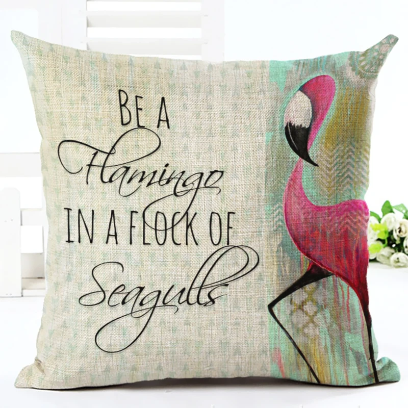 45x45 Высокое качество Творческий мультфильм Фламинго печати Fundas хлопок белье
