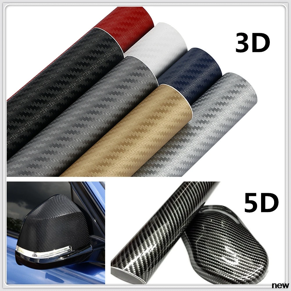30x127 см 3D 5D Виниловая пленка для автомобиля из углеродного волокна наклейка и
