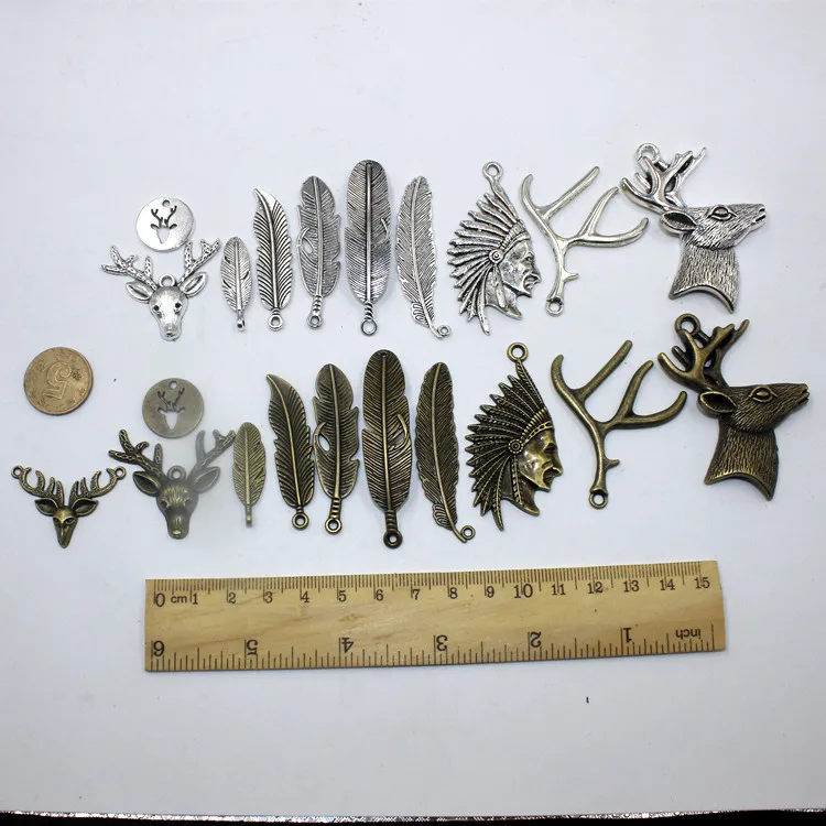 50 Pcs/lot Alloy Charms Leaves connector Pendant Bright Antique bronze Zinc Fit Bracelet Necklace DIY Metal Accessories |