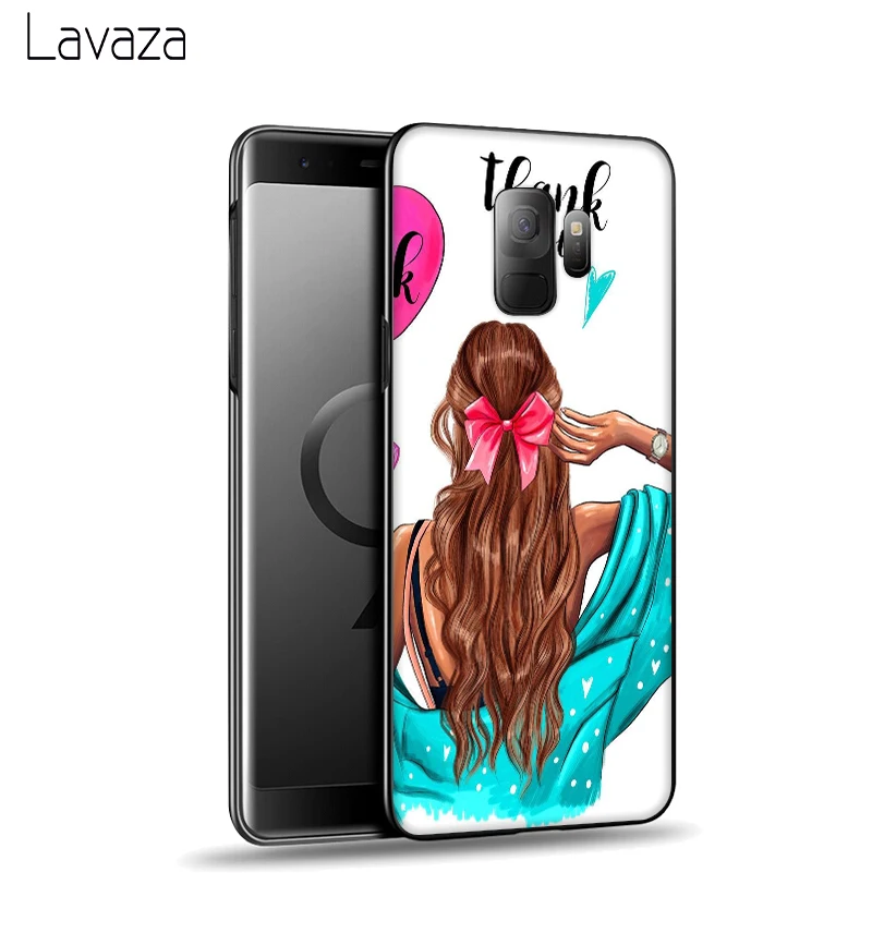 Lavaza Brown Hair Baby Mom Girl Soft Case for Galaxy A3 A5 2016 2017 A6 plus A7 A8 A9 J6 2018 A10 30 40 50 70 |