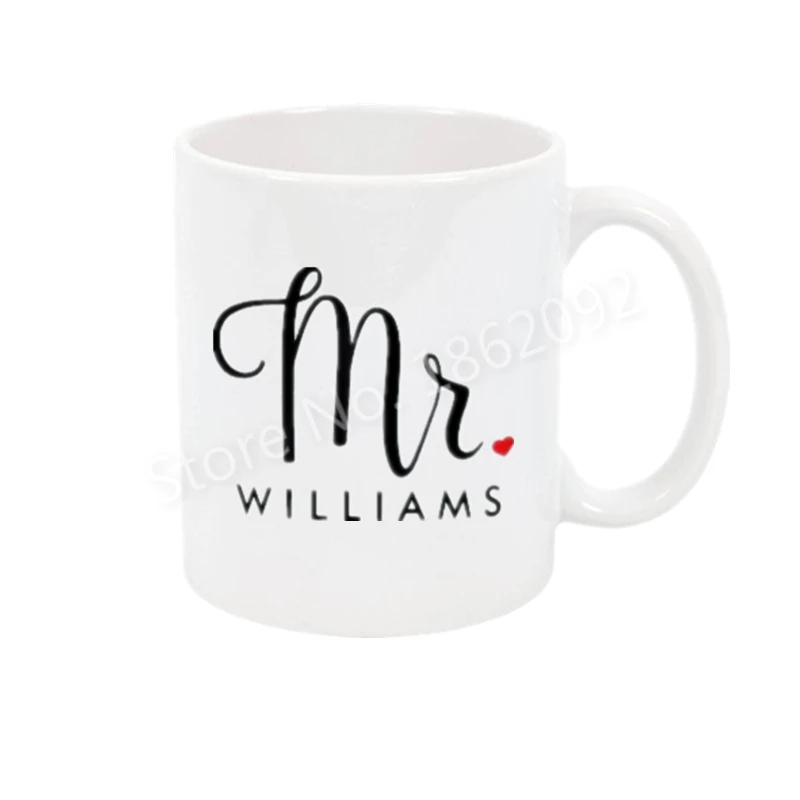 Современный Набор кружек Mr Mrs, индивидуальная кофейная кружка Mr Mrs, чашка для чая, модное сердце, на заказ, подарки на свадьбу, керамика 11 унций