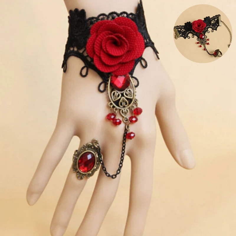 1 шт. Женский винтажный готический браслет с бабочками|beaded jewelry|rose braceletred rose bracelet |