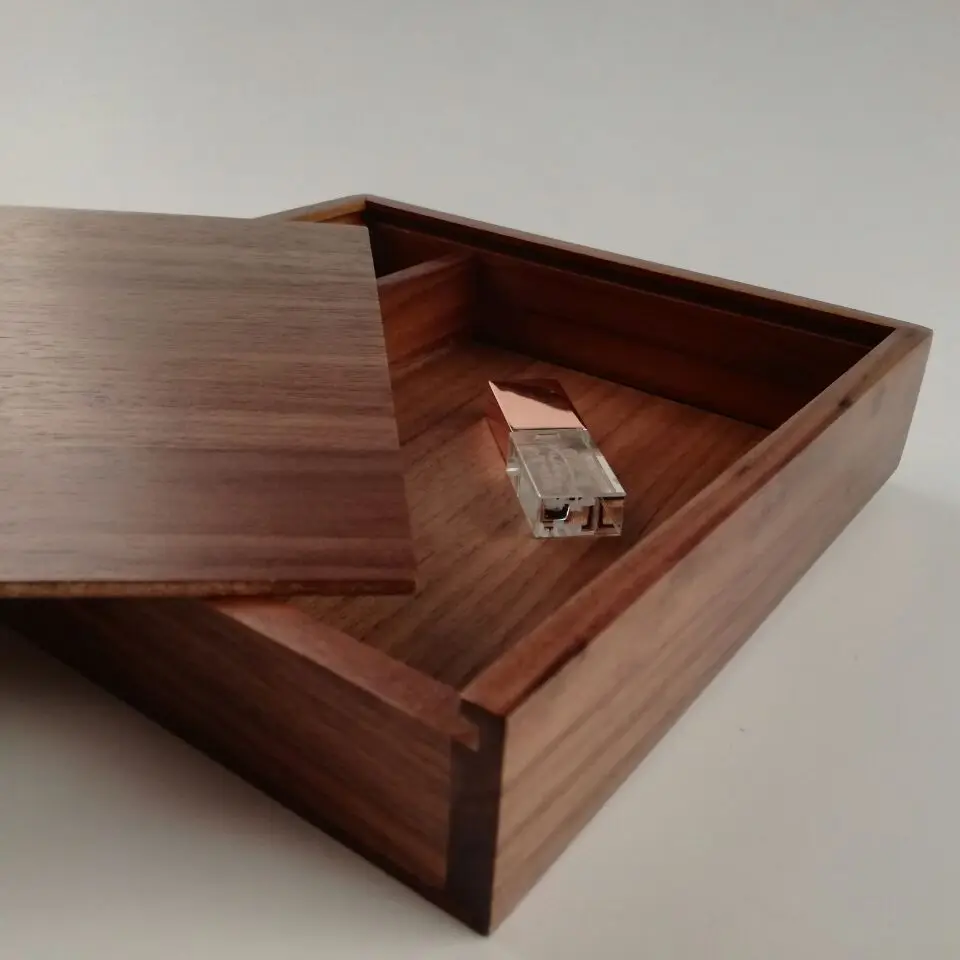 Флеш карта памяти usb 3 0 с кристаллом розового золота коробка из грецкого ореха