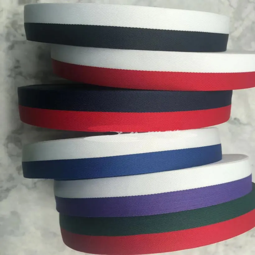 

2 Color 1“polyester striped cap with ribbon decorative ribbon edging cloth strip wide men and women T-shirt accessories diy belt
