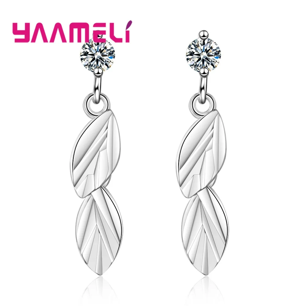 

Glamorous Charming 925 Sterling Silver Jewelry For Women Girls Top Quality Leaves Drop Earrings Nibrant Gynamic Present Gifts