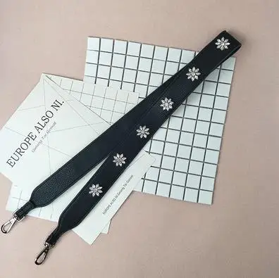 black A Модные снежинки алмаз pu кожаные женские сумки из кожи Аксессуары для ремней на сумку женская сумка через плечо ремень сумка Запчасти - Цвет: black A