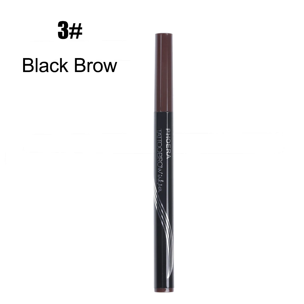 03 Black Brown Дропшиппинг PHOERA Горячая 4 цвета высококлассная Автоматическая матовая карандаш для бровей водостойкая ручка для татуировки бровей стойкая Косметика TSLM2 - Цвет: 03 Black Brown
