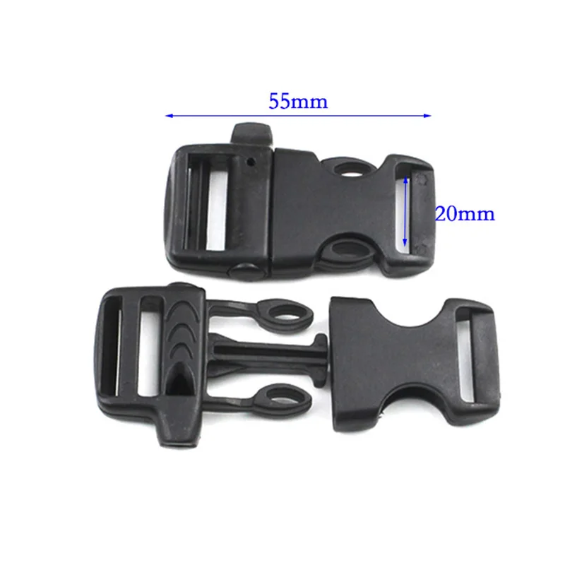 Пластиковые аварийные пряжки для выживания в виде свистка 16 мм 20 дюймов