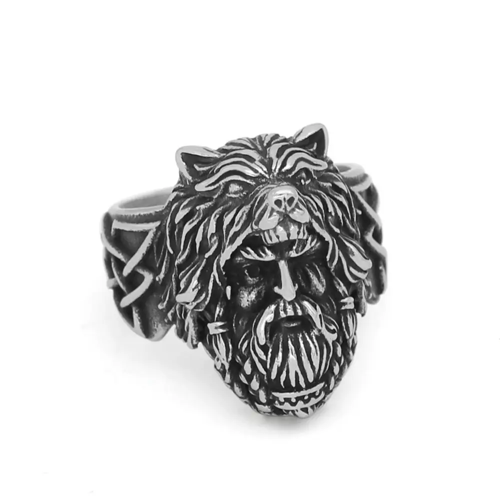Скандинавский Викинг амулет odin лицо волк Гери и Фреки кольцо из нержавеющей