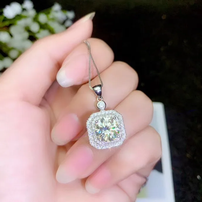 Очень популярный стиль moissanite ожерелья женская вечеринка. Серебро 925