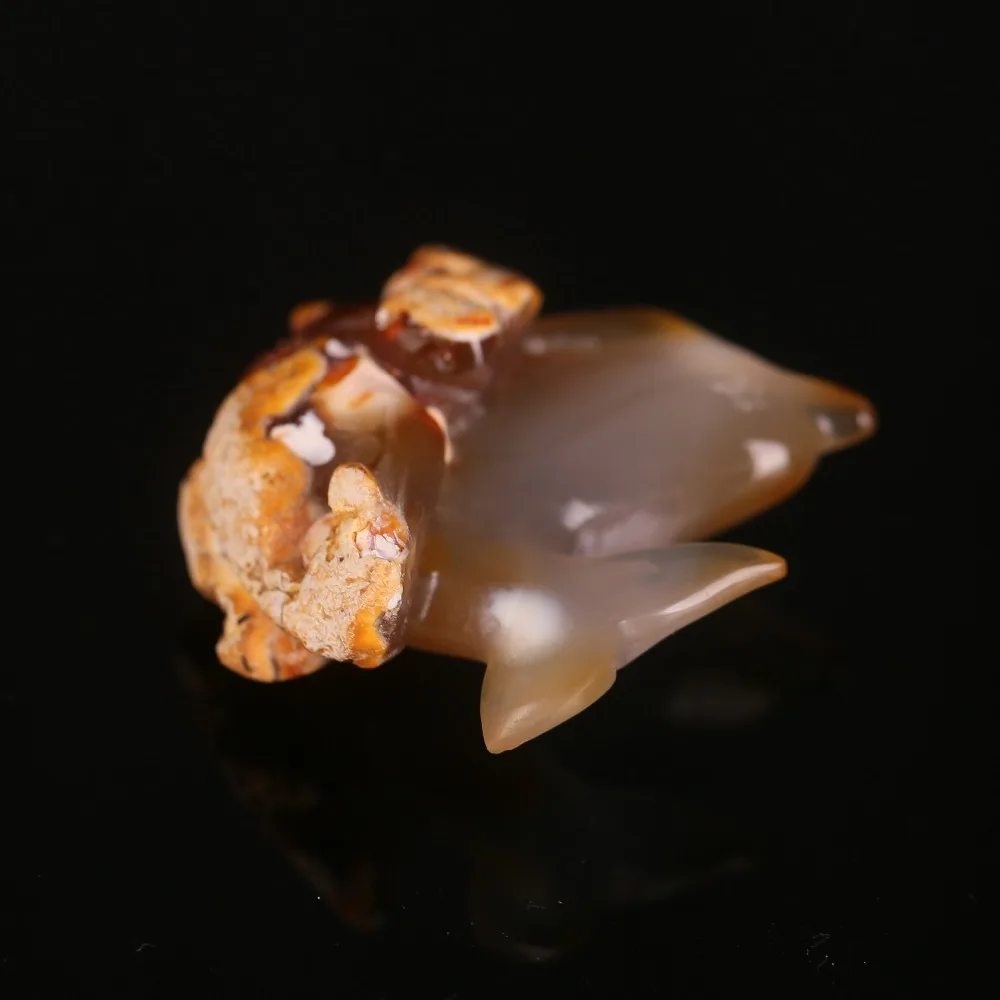 

Sale 1Pcs Red Agate Carved Dolphin Trendy Cabochon 44x40x20mm 21g