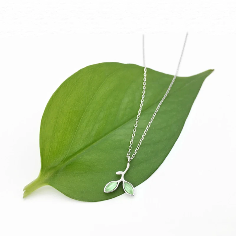 ORSA JEWELS цельное Стерлинговое серебро женские ожерелья с первоклассным рисунком кошачий глаз в виде листьев женские модные вечерние ювелирные изделия SN94