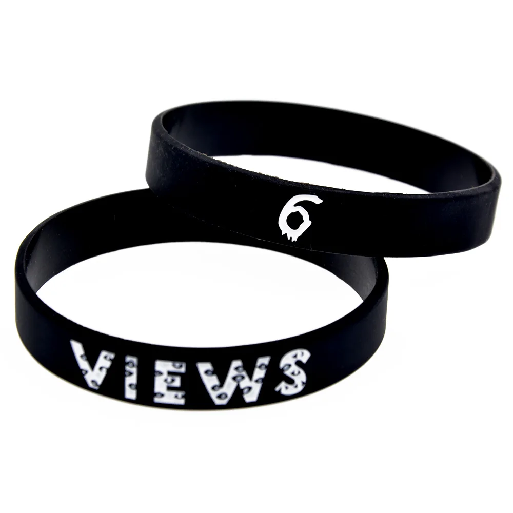 1 шт. Дрейк с видом от 6 Wristband Силикона Черный и белый|Браслеты шармами| |