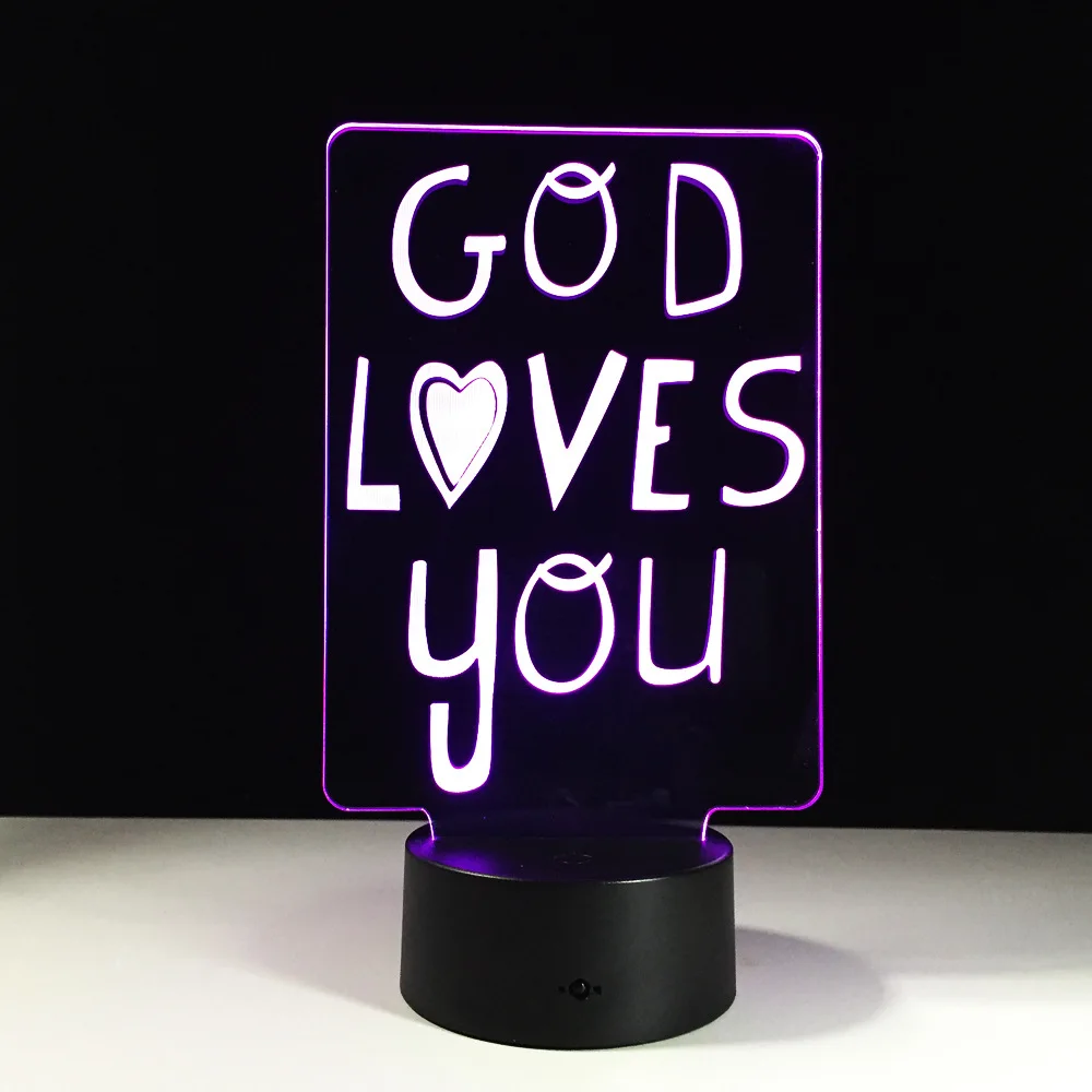 Бог Любовь U 3D ночник Сокол Миллениум Свет Декор Bulbing лампа гаджет светодиодное