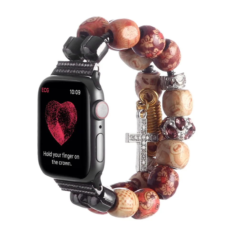 Роскошный ювелирный декоративный ремешок для apple watch, браслет с агатом и драгоценным камнем для iWatch 38 мм 42 мм 40 мм 44 мм Серия 1 2 3 4