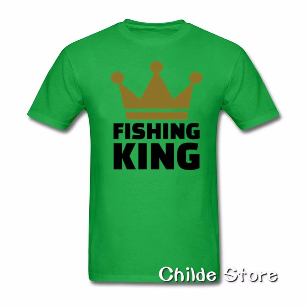 Fishinger King T Мужская рубашка с принтом белый короткий рукав на заказ 3XL Семейные