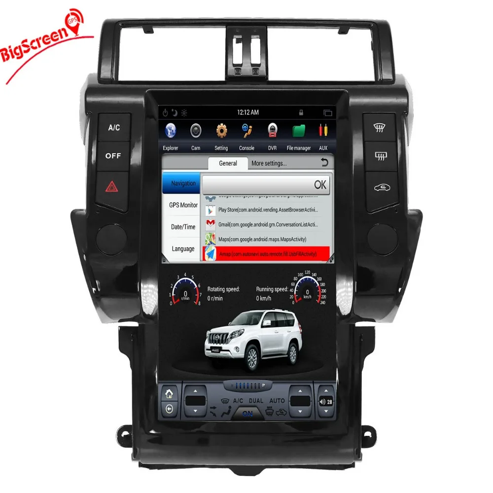 13,6 Android 7,1 Tesla стиль автомобиля gps навигация для TOYOTA Land Cruiser Prado 150- головное устройство мультимедиа dvd-плеер автомобиля