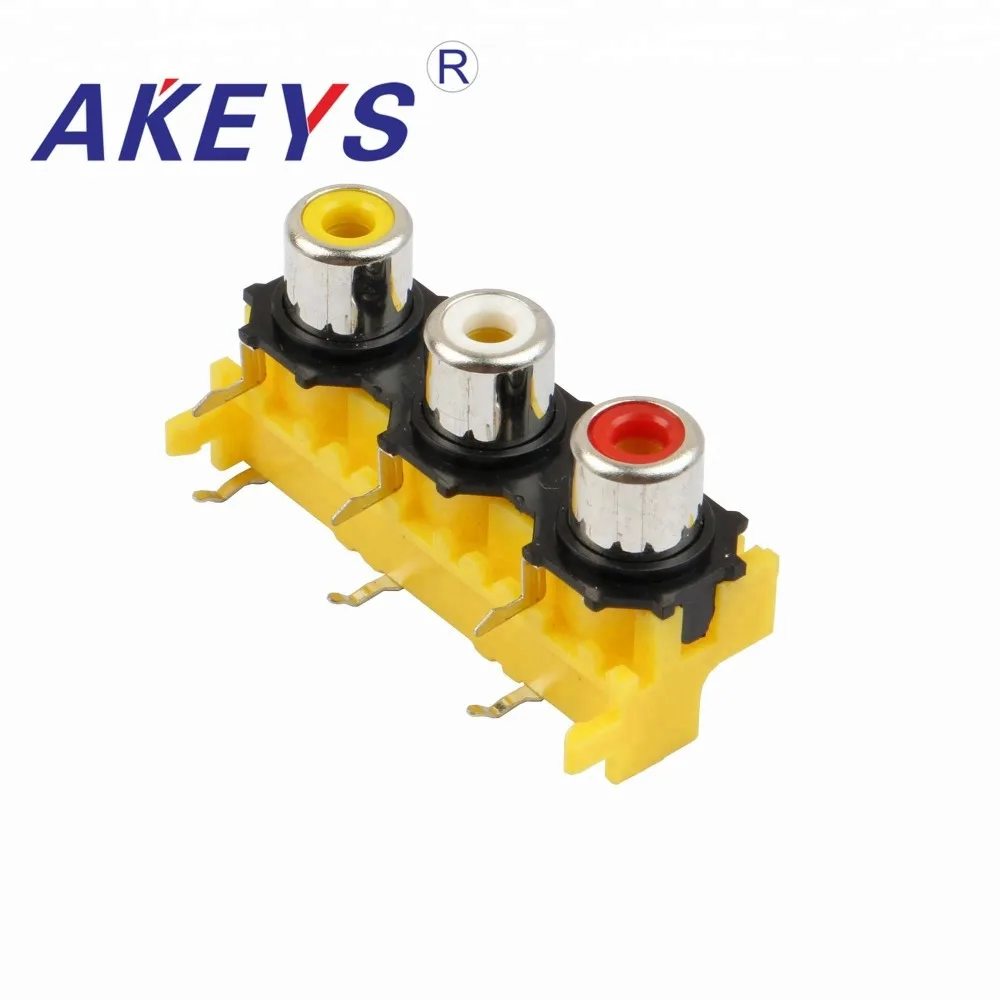 Фото 10 шт. AV3-8.4-14A PCB крепление AV концентрическая розетка 3 RCA гнездо Аудио №1